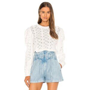 NWT JOIE Puff-sleeve Knit Sweater In Porcelain Size M